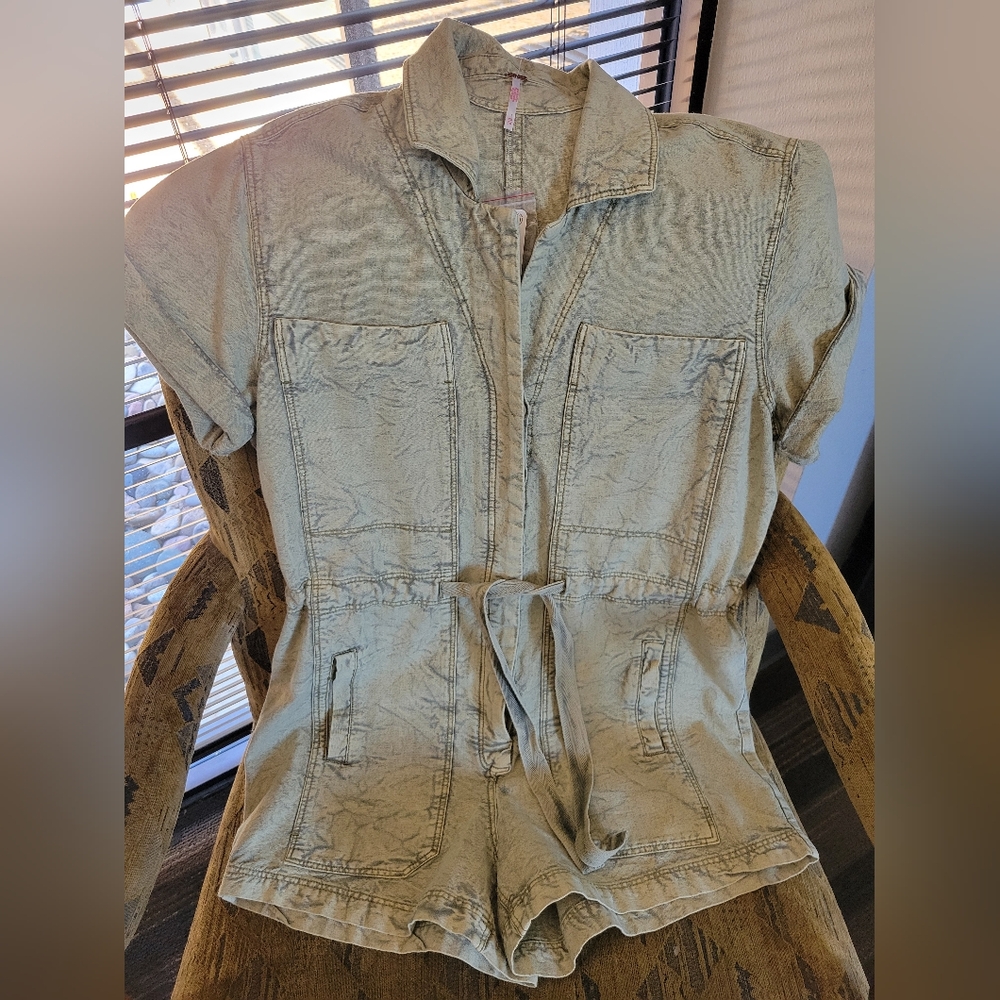 Free People Rhodes Chino Coverall Romper ***NEW WITH TAGS***